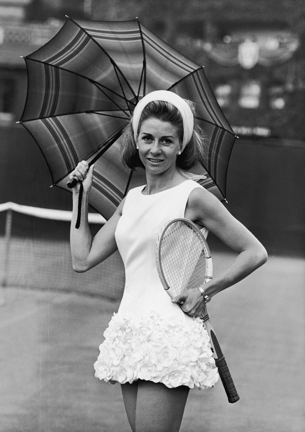 23 juin 1965, Lea Pericoli portant une tenue de Ted Tinling. ©GettyImages 