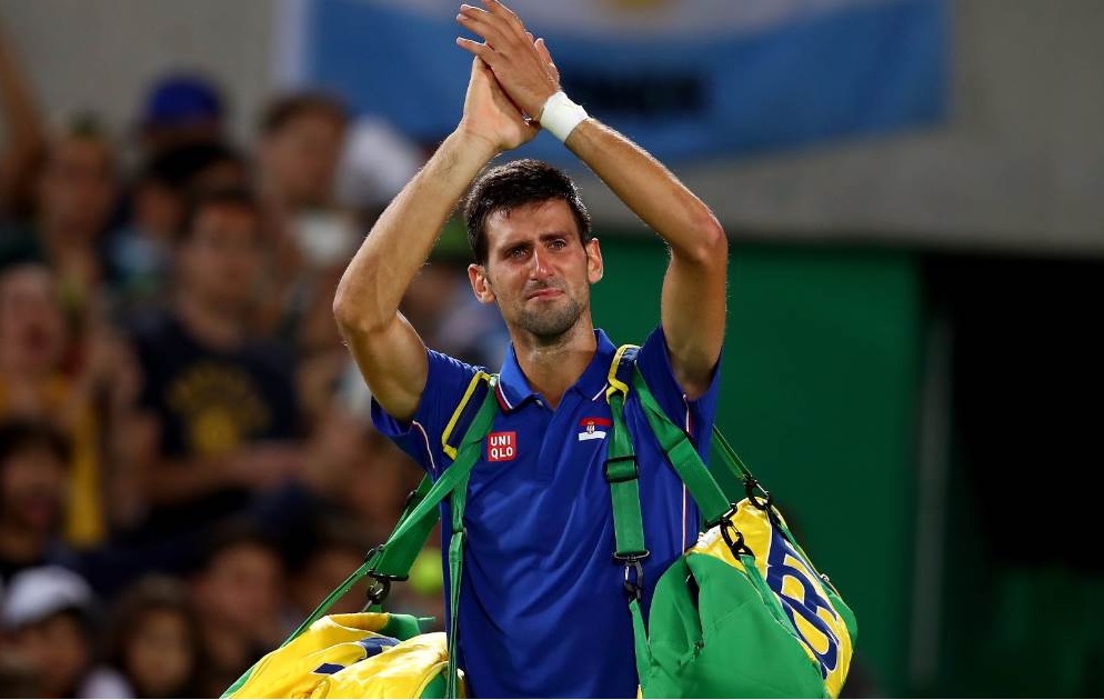 Novak Djokovic très ému au moment de quitter le court / ©Rio2016