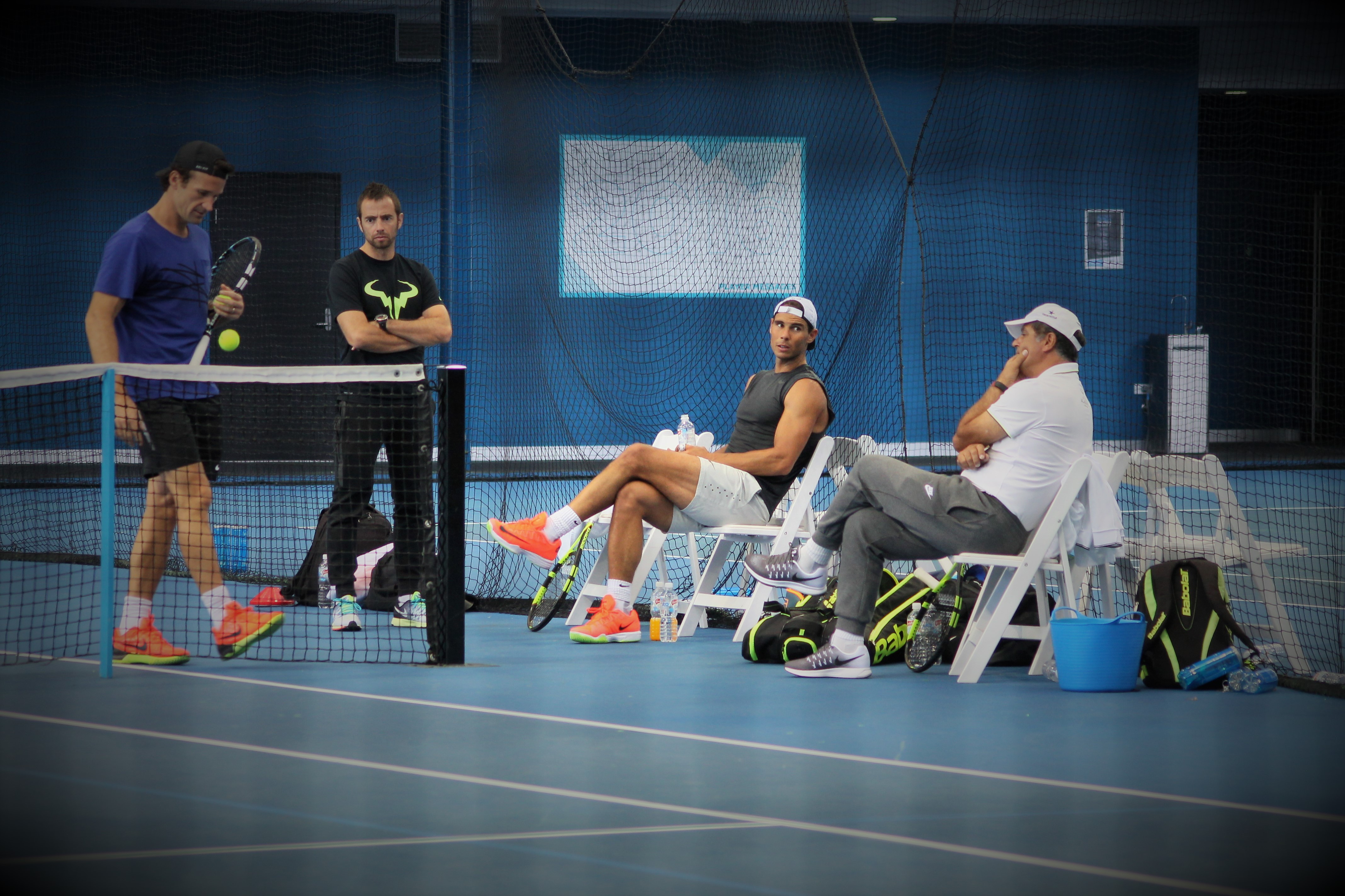 Rafael Nadal à l'entraînement lors du dernier Open d'Australie / ©SoTennis