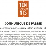 FFT: Jérémy Botton quitte la Fédération