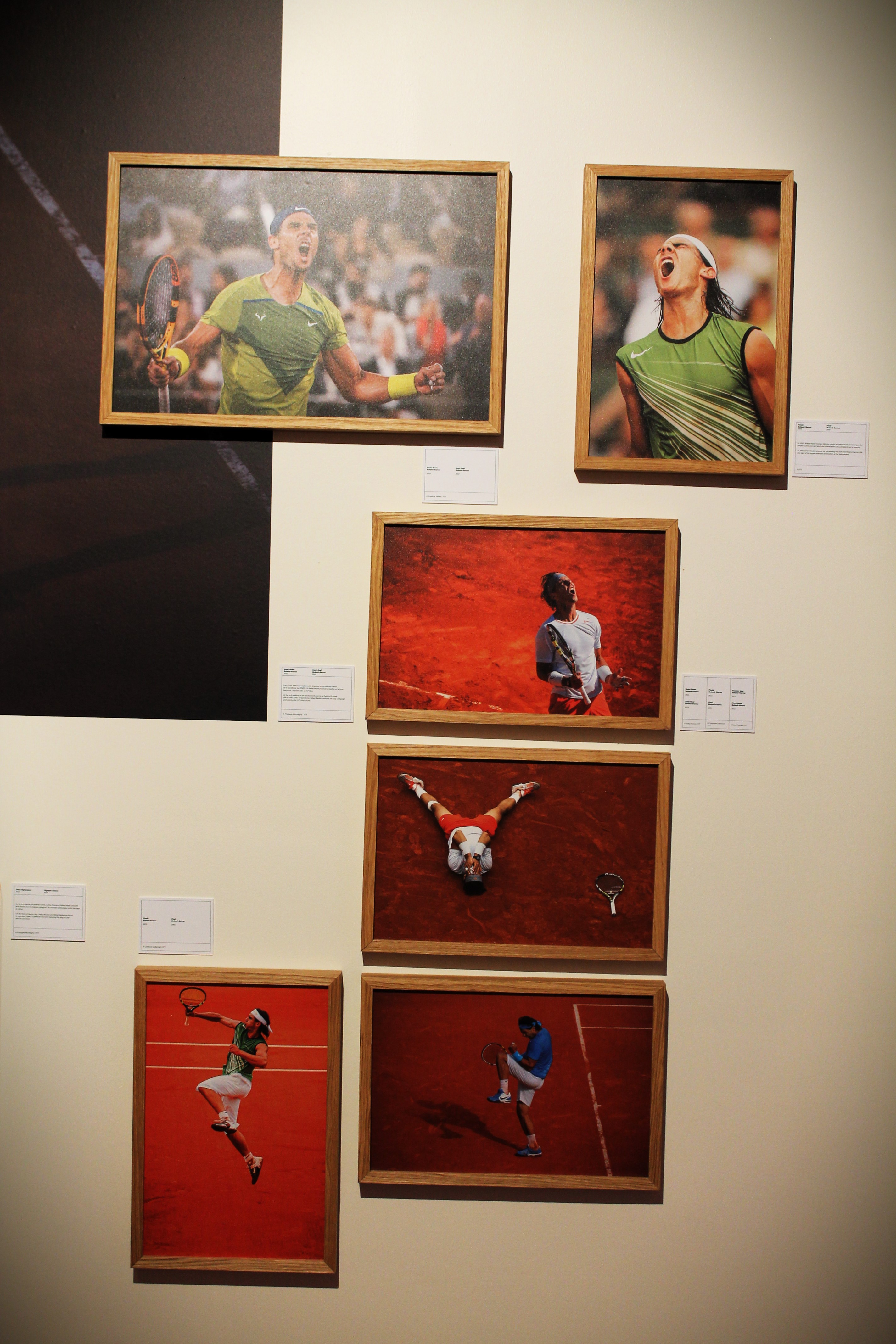 Photos de Rafael Nadal lors des éditions 2005, 2011, 2013 et 2022